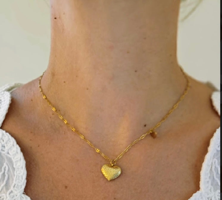 Ketting dubbel hart goud