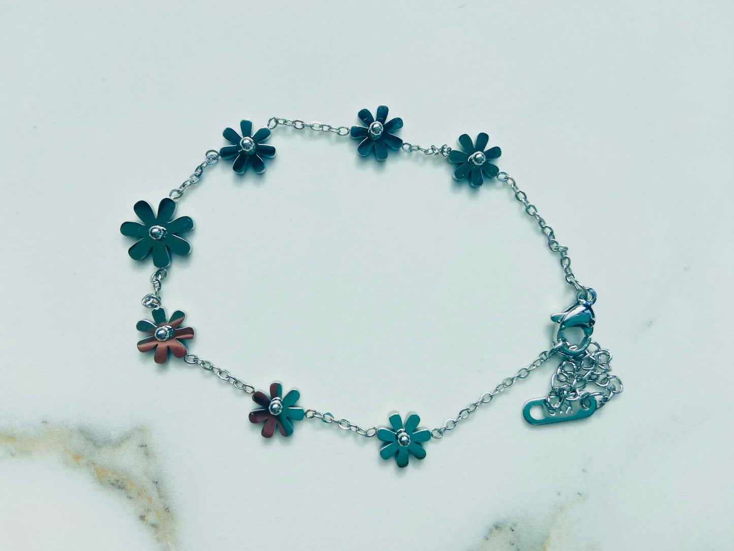 Armband bloemen zilver